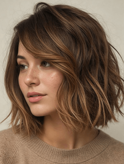 Tendance coupe carré 2025 : bob ondulé