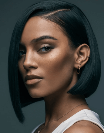 Coupe bob tendance hiver 2025 2026 : bob raie sur le côté