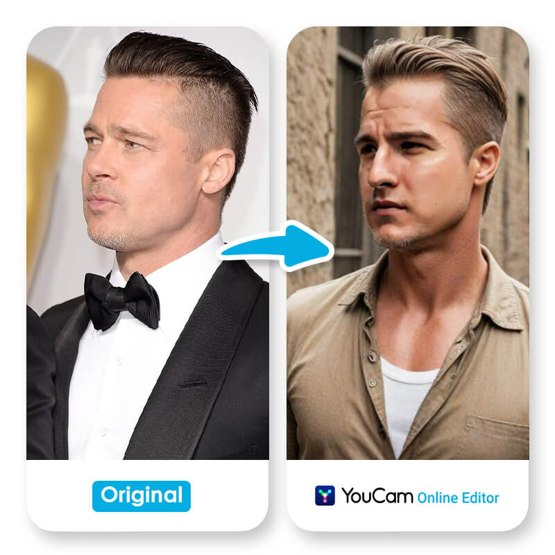 Brad Pitt mit einem modernen Undercut aus dem Film 'Fury'.