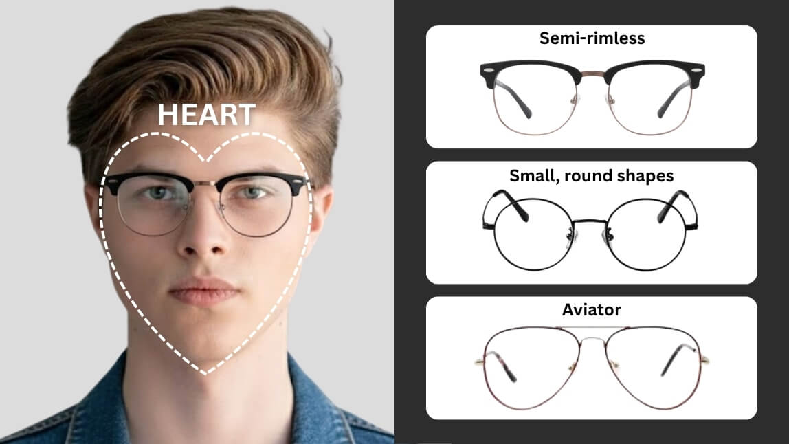 male Heart Face Shape glasses male Heart Face Shape glasses