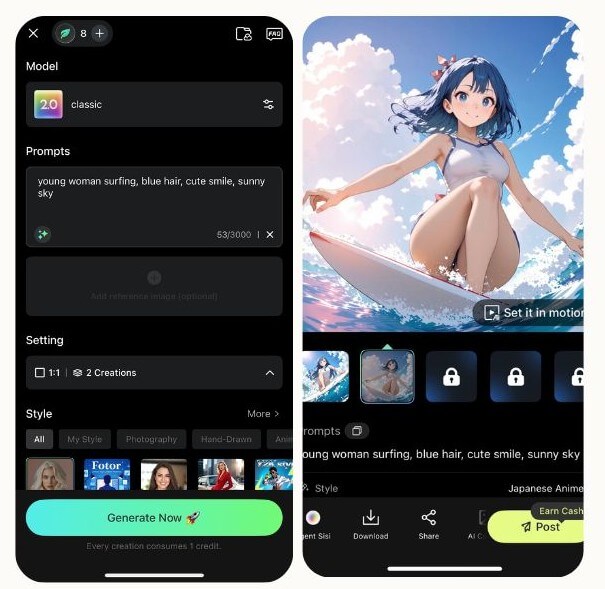 Fotor AI 繪圖App實測結果