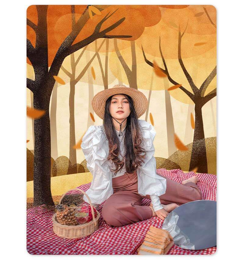 How to create aesthetic fall leaves background