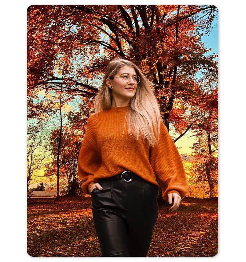 How to create aesthetic fall leaves background