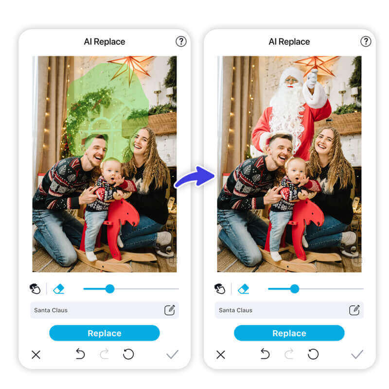 Fotomontaggio di Babbo Natale: Aggiungi Babbo Natale alle Foto con AI Fotomontaggio di Babbo Natale: Aggiungi Babbo Natale alle Foto con AI