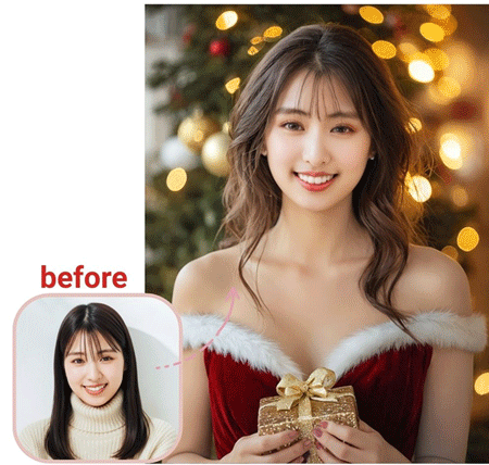 AI画像生成のクリスマス加工