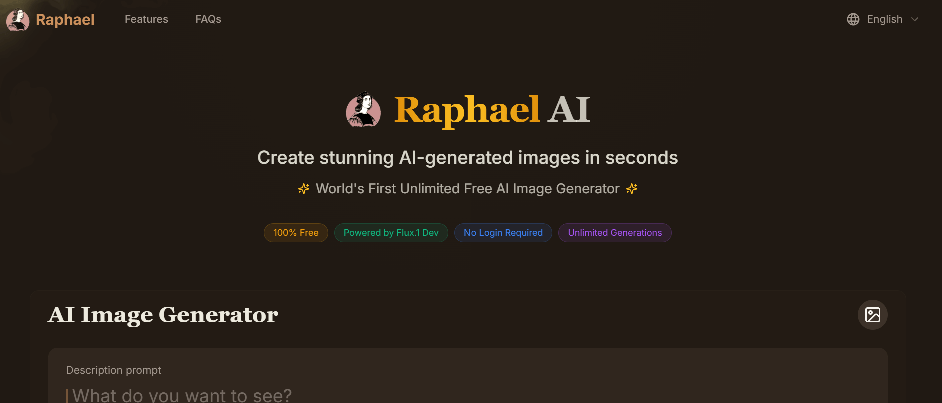 Rephael AI：完全免費 AI 生成圖網站