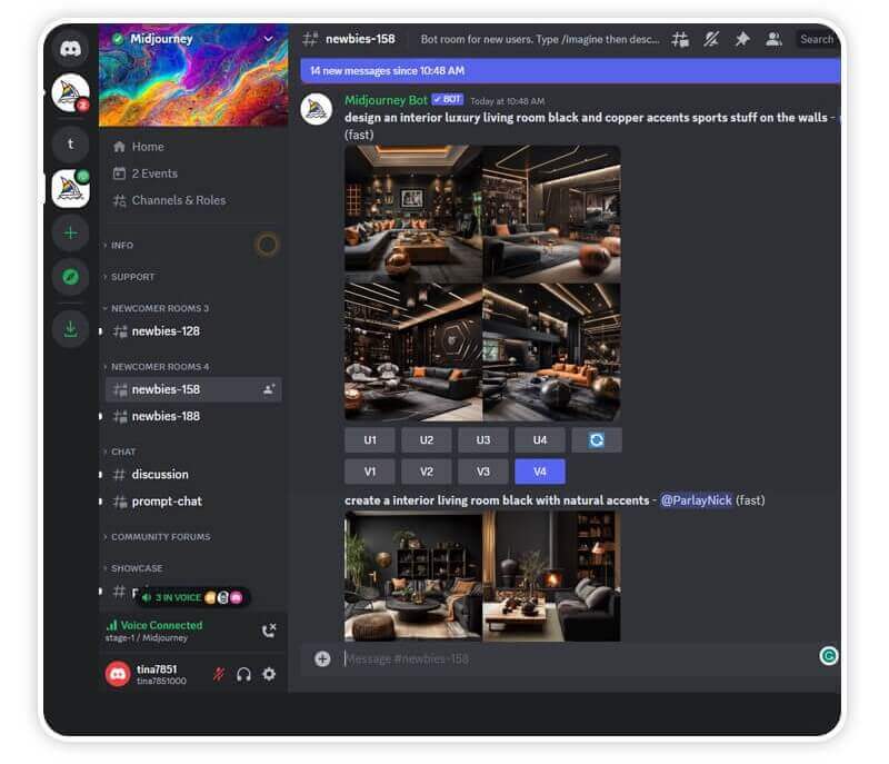 Midjourney 使用畫面