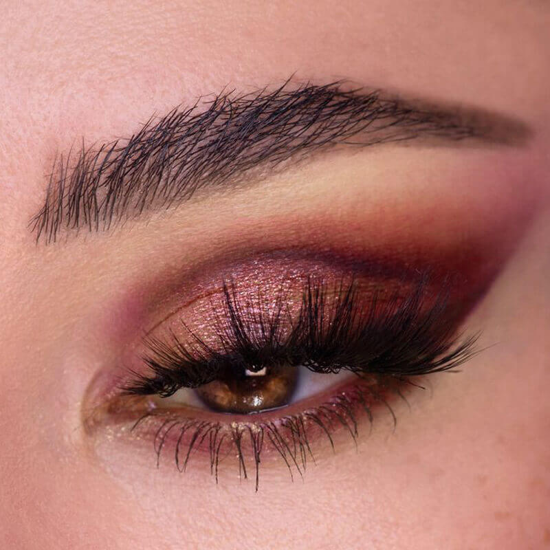 Christmas Eye Makeup Look 11: Warm Cranberry Smoky Eye