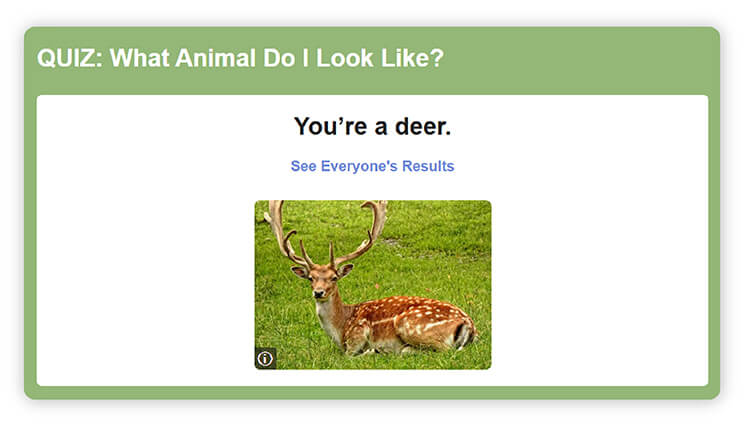 Resultado de teste que animal eu sou