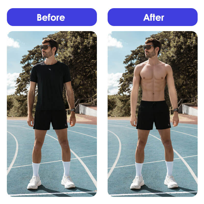 Remove clothes in photo with YouCam AI Pro