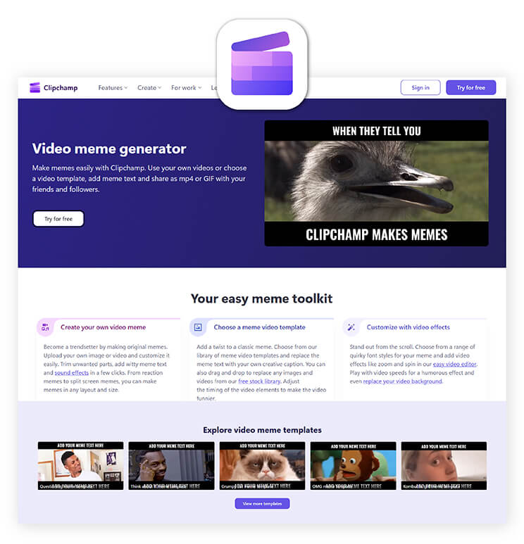 Clipchamp Video Meme Generator