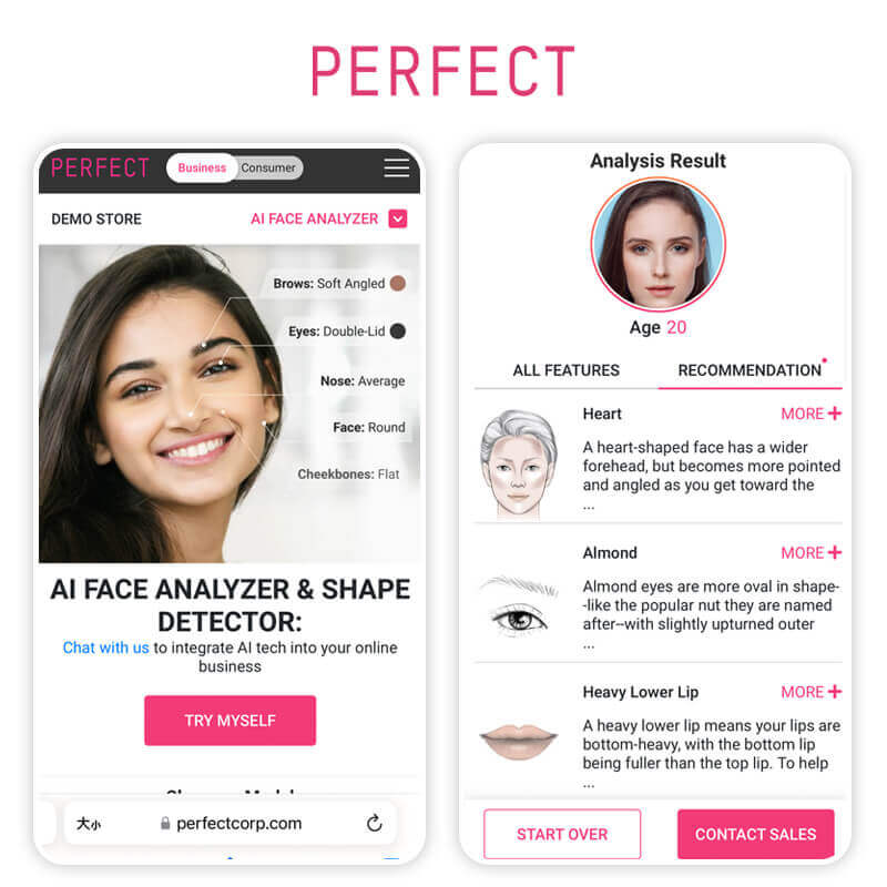 Gesichtsform bestimmen mit Perfect Corp.