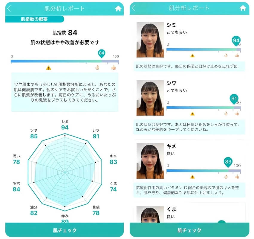 肌分析結果レポート