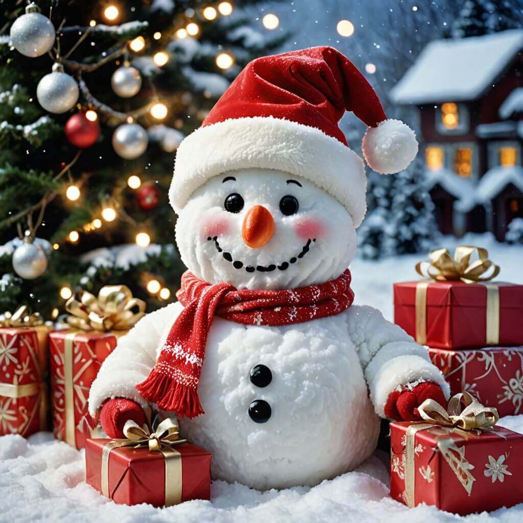 Immagini Natalizie Create Con AI GRATIS: Pupazzo di Neve Immagini Natalizie Create Con AI GRATIS: Pupazzo di Neve