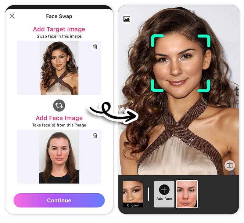 Finde deinen Promi-Doppelgänger! Die Celebrity-Look-Alike-App mit Face Swap-Funktion.