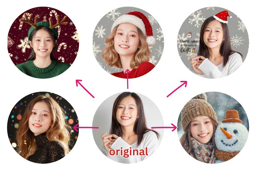 クリスマス加工したSNSアイコン