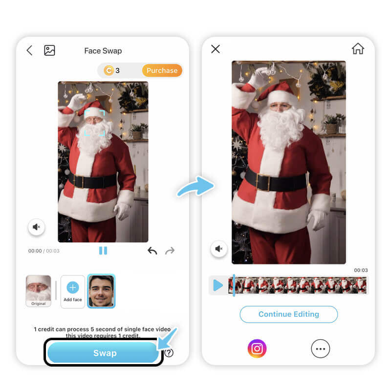 Try YouCam Video for Santa Filter