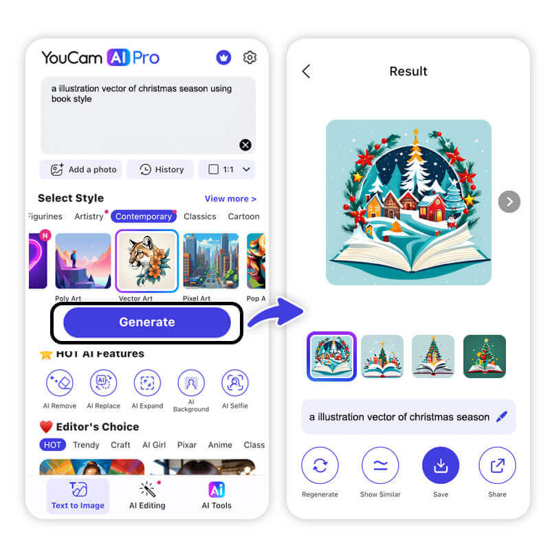 Come Creare Immagini Natalizie Col Generatore di Immagini AI GRATIS: YouCam AI Pro Come Creare Immagini Natalizie Col Generatore di Immagini AI GRATIS: YouCam AI Pro