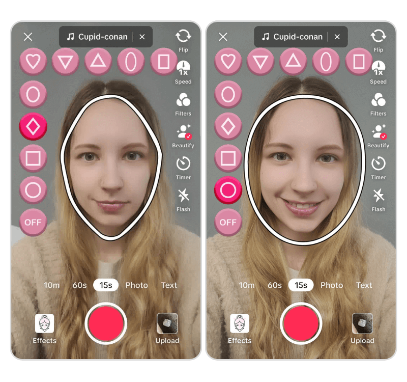 Filtre de forme de visage TikTok : detecteur de forme de visage