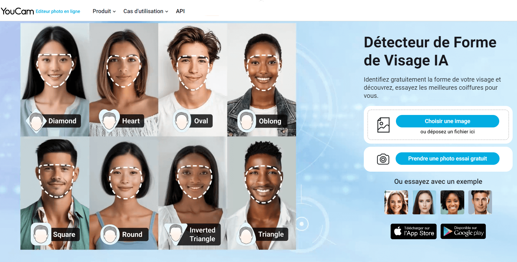 Détecteur de forme de visage IA