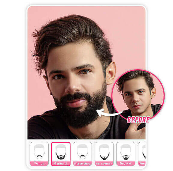 Hole dir den Vollbart mit YouCam Makeup.