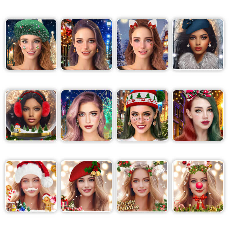 Explore 60+ Christmas filters in YouCam Makeup