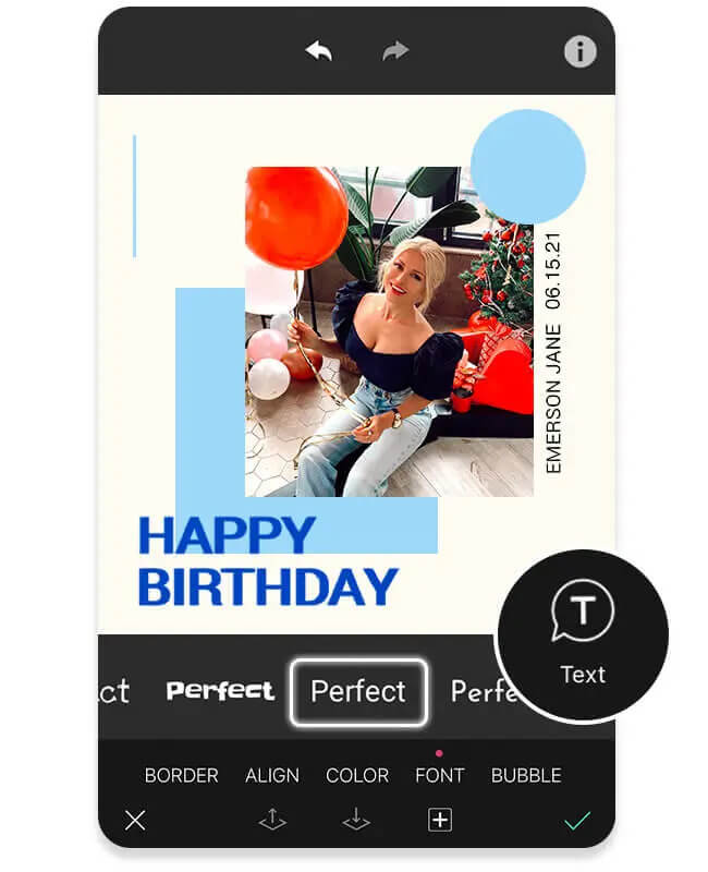 Minimalistische Geburtstagscollage Eine minimalistische Idee für eine Collage zum Geburtstag im Polaroid-Stil.