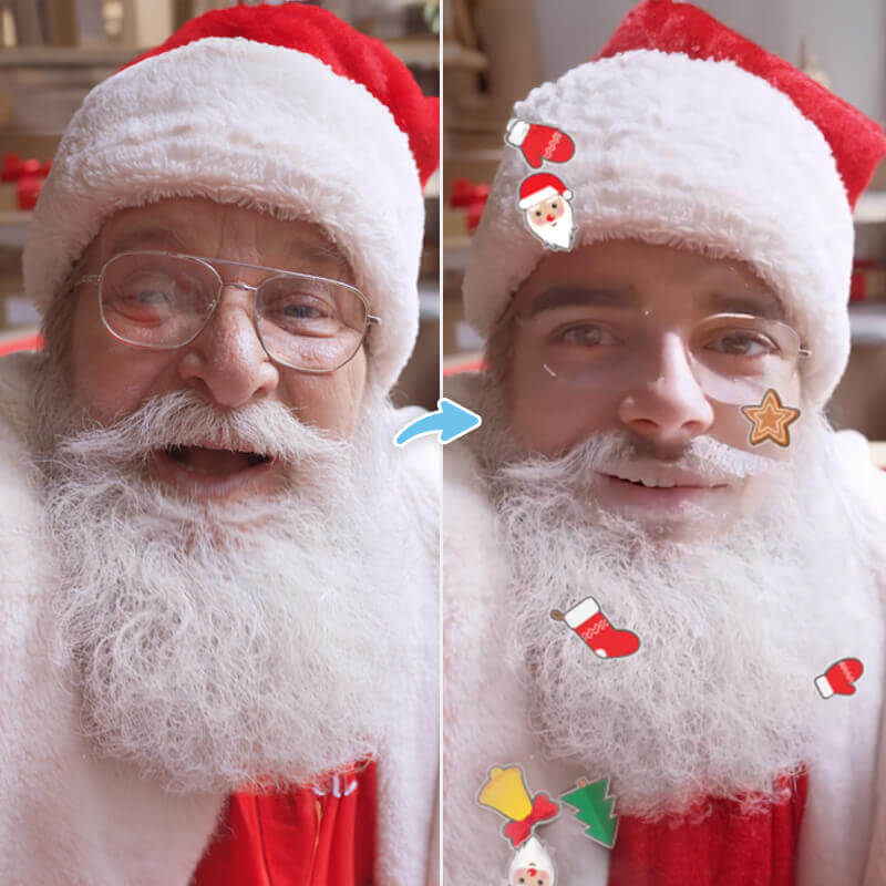 Add Santa filter to video with YouCam Video