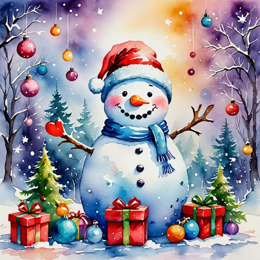 Immagini Natalizie Create Con AI GRATIS: Pupazzo di Neve Immagini Natalizie Create Con AI GRATIS: Pupazzo di Neve