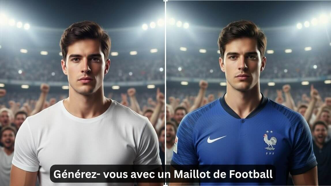 Montage photo Football IA : se voir en maillot de joueur de foot