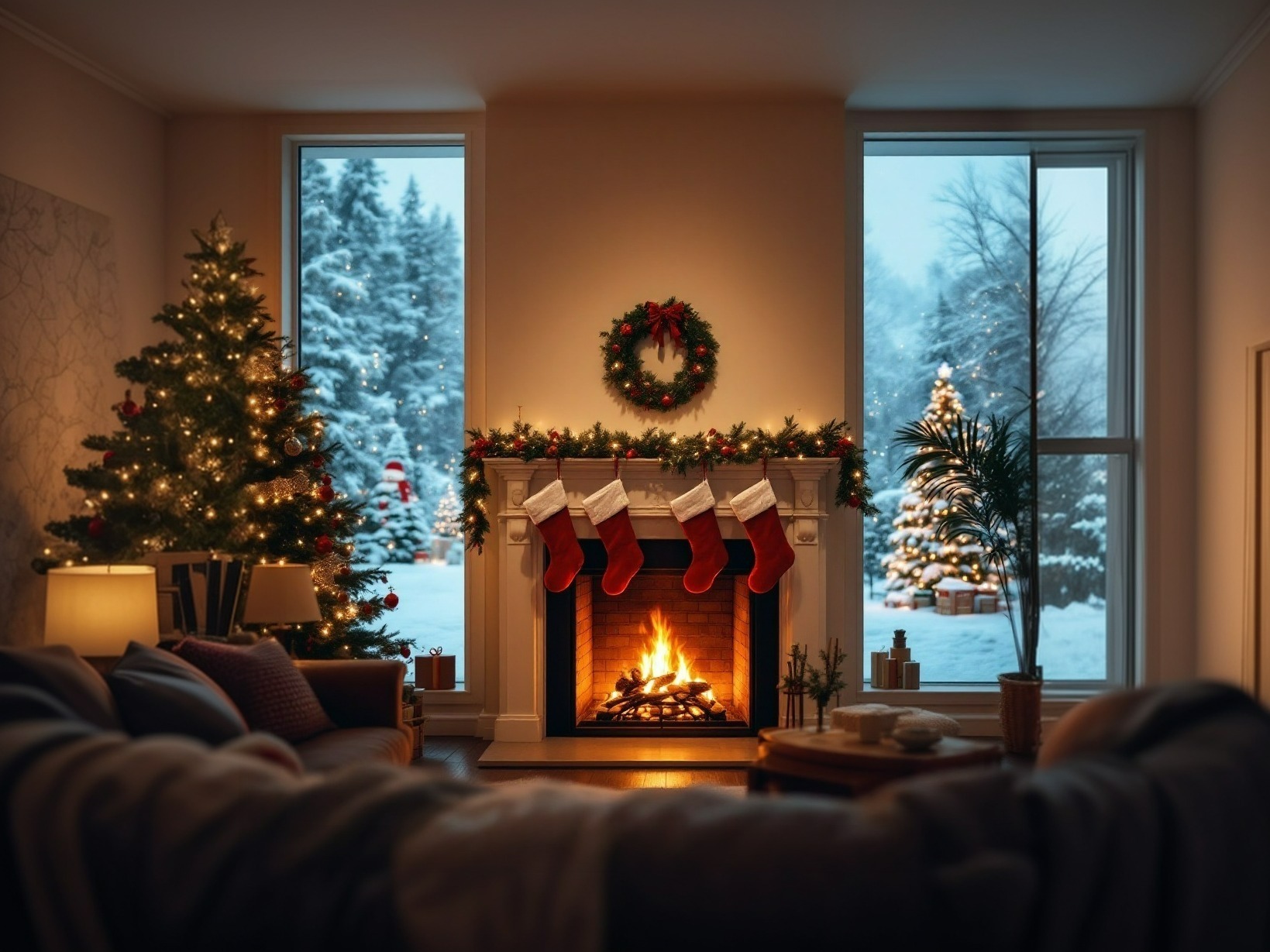 Arrière-plan de Noël cosy / fond de Noël