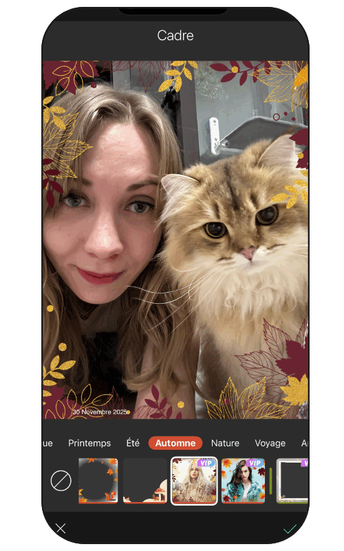 Ajouter des cadres photos à thème sur vos photos