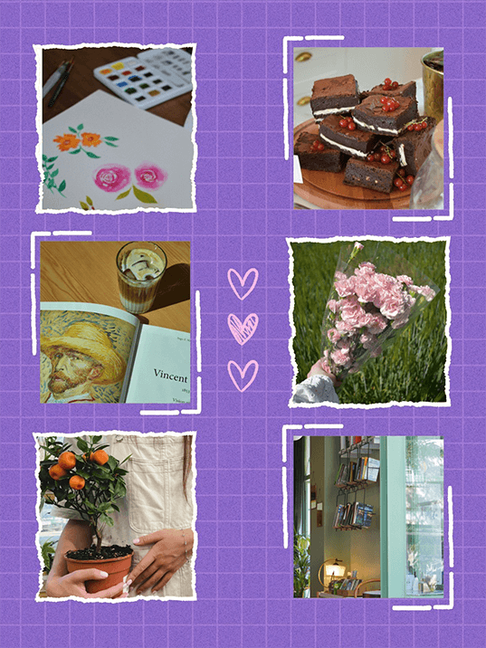 Ästhetische Vorlage für eine Instagram-Story mit floralem Design.