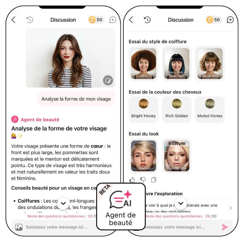 YouCam Makeup : détecteur forme de visage application