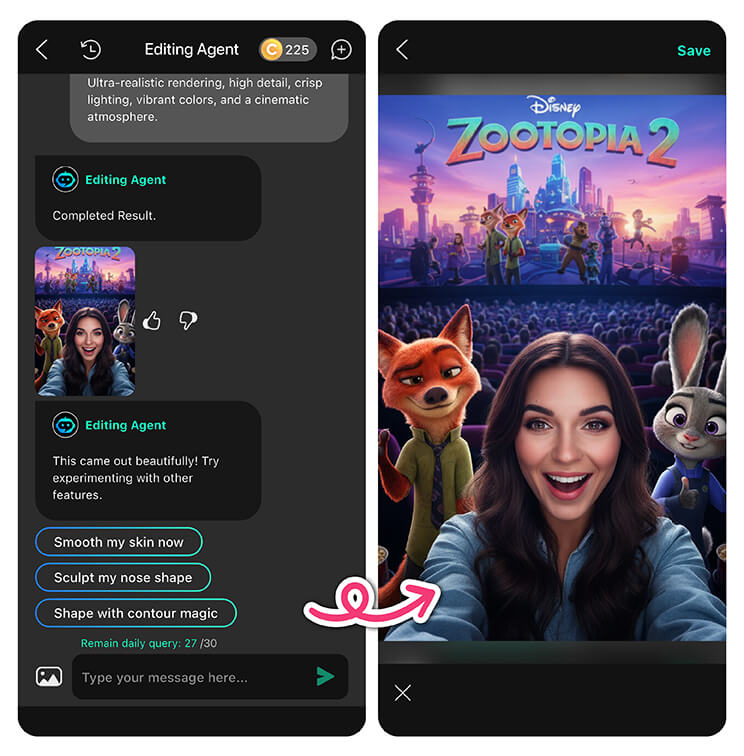 save your photo with Zootopia characters