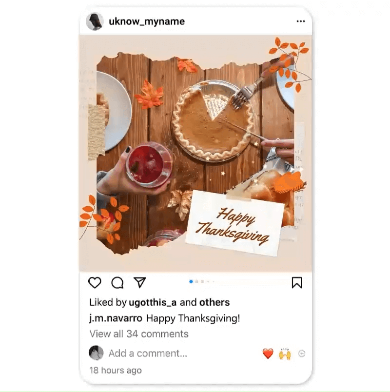 Save and Send Out Your Thanksgiving Card Edit