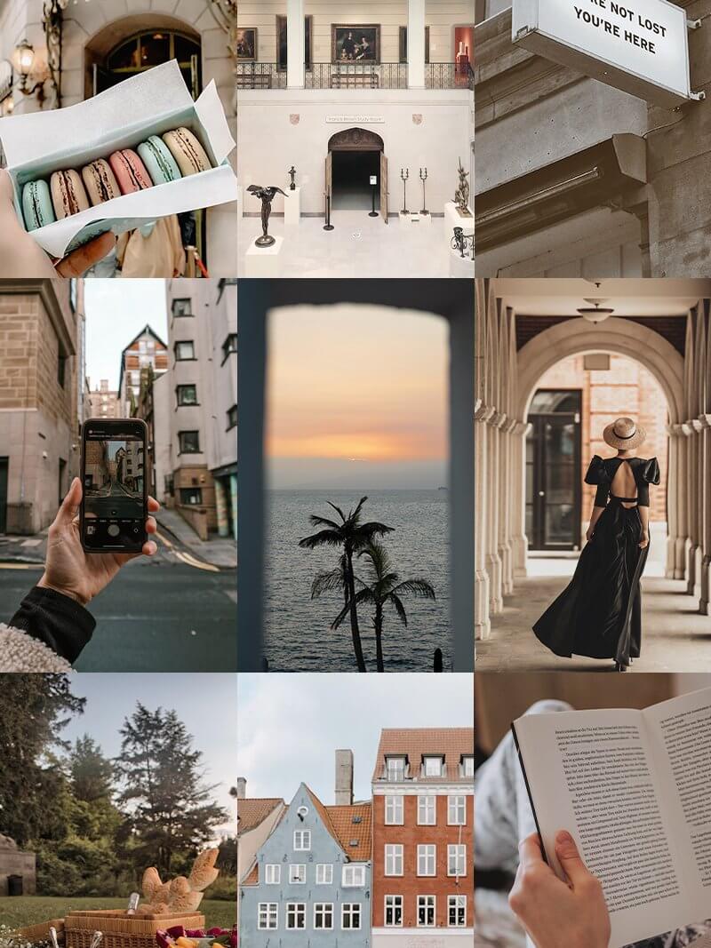 Vintage-Vorlage für eine Instagram-Story im Polaroid-Stil.