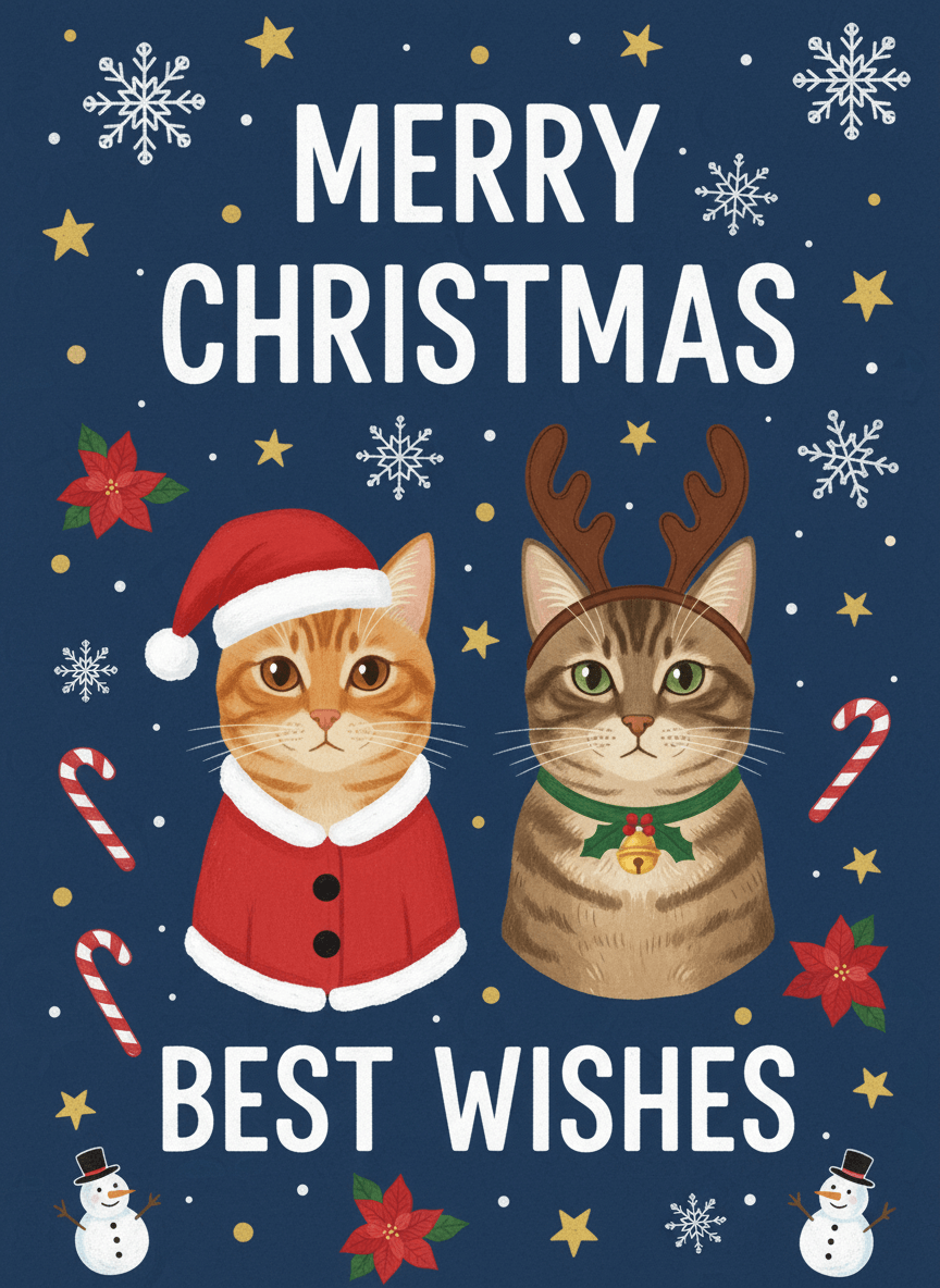 自製寵物聖誕卡片 聖誕卡片-聖誕賀卡-手作Merry Christmas卡片創意