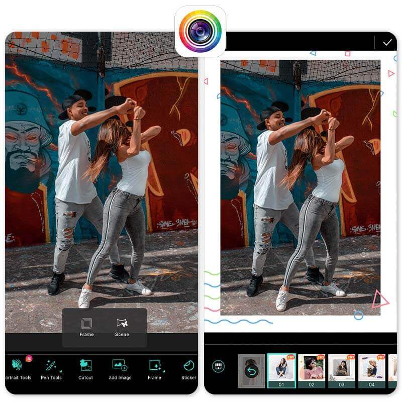 Meilleure appli cadre photo gratuite, interface de l'application PhotoDirector 