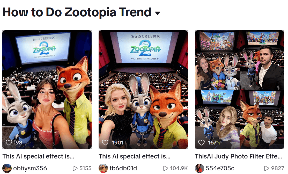 The Zootopia trend on TikTok