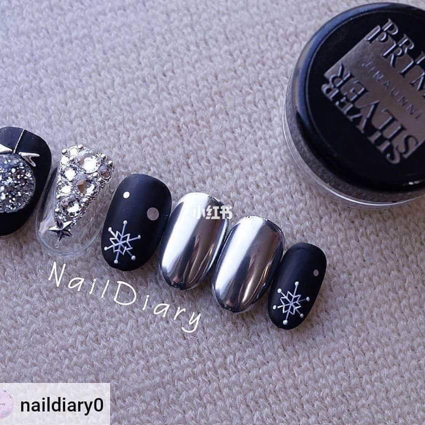 聖誕美甲:白銀聖誕