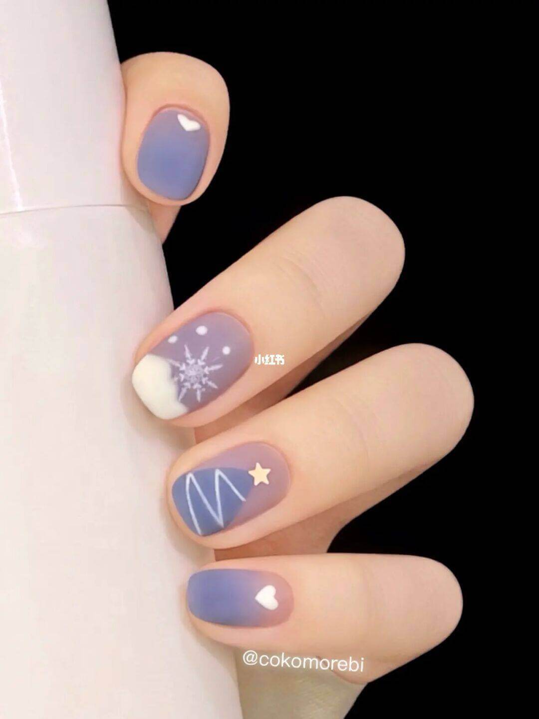 聖誕美甲推薦：藍莓烤奶