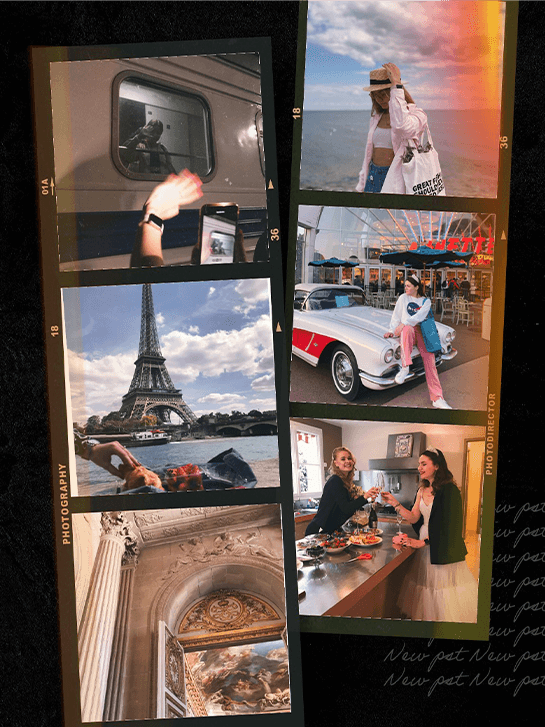 Verspielte Instagram-Story-Vorlage mit bunten Pinselstrichen.