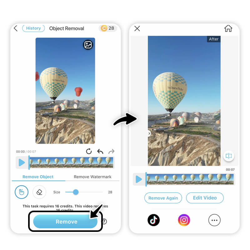 Remove objects from your iPhone video in seconds. Object Removal can erase things cleanly in seconds.