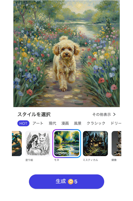 様々なスタイルの画像