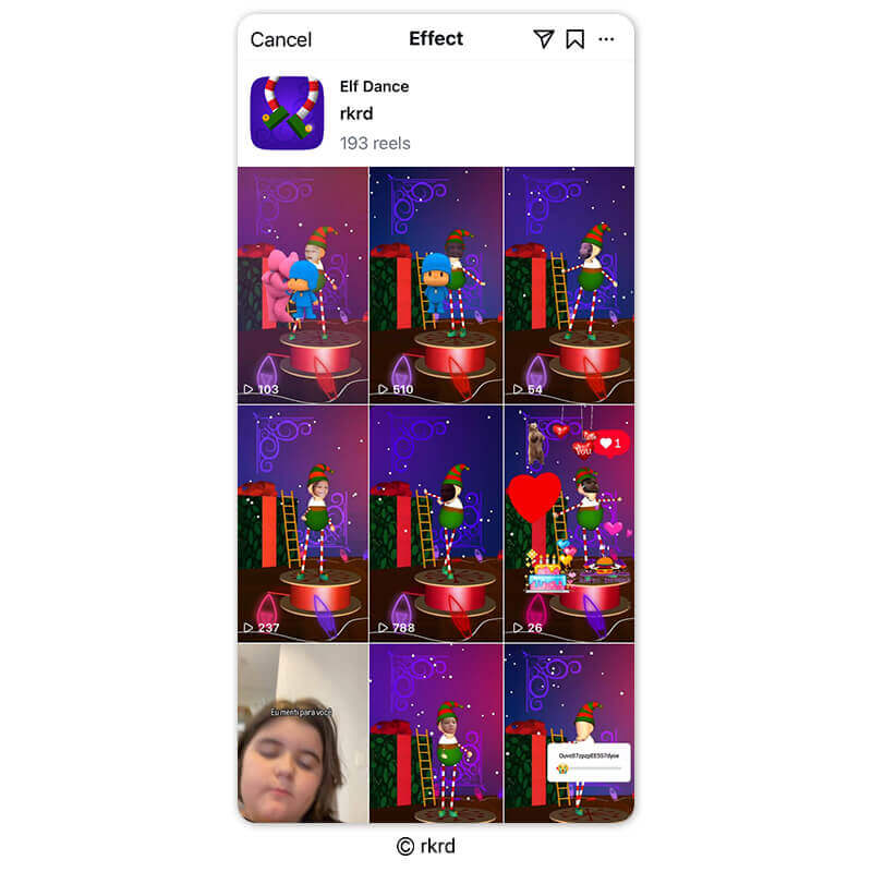 Filtro de Elfo Dançante engraçado para Stories