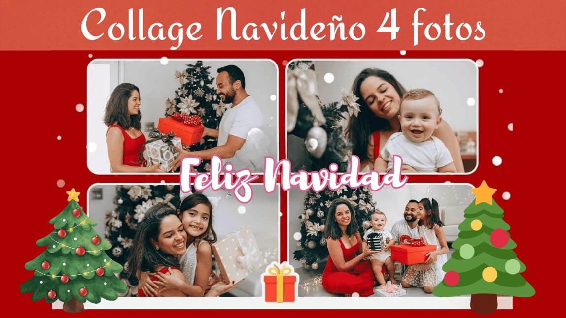 collage navideño 4 fotos