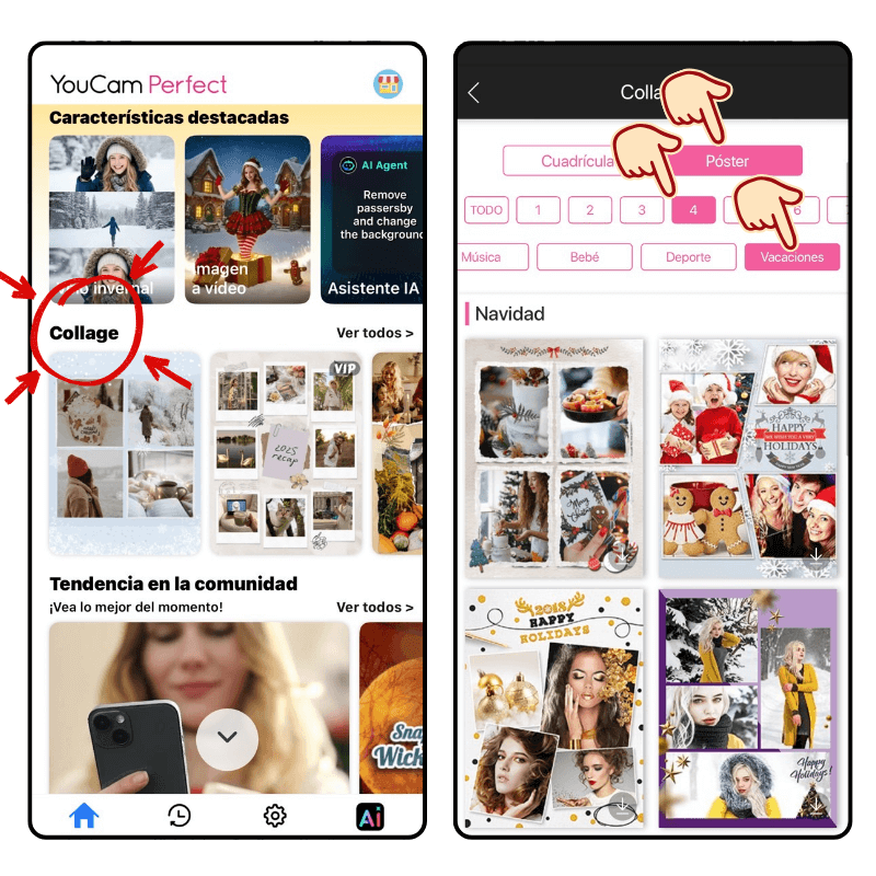 collage navideño 4 fotos