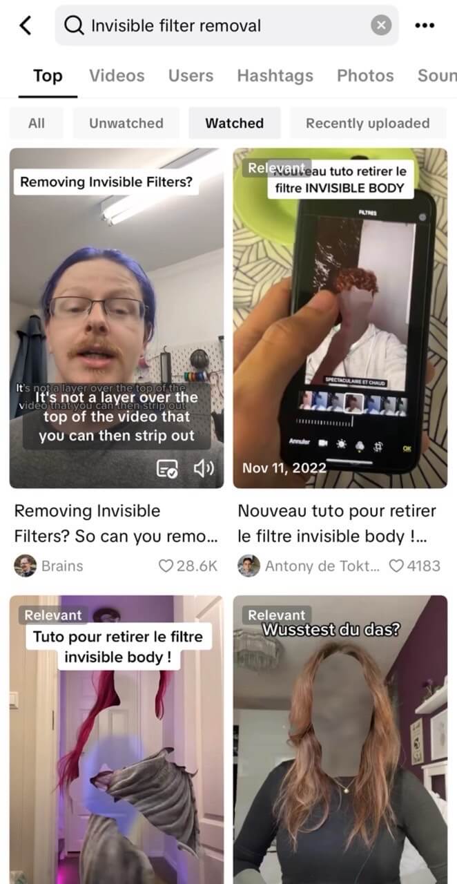 Trend do Filtro Invisível TikTok