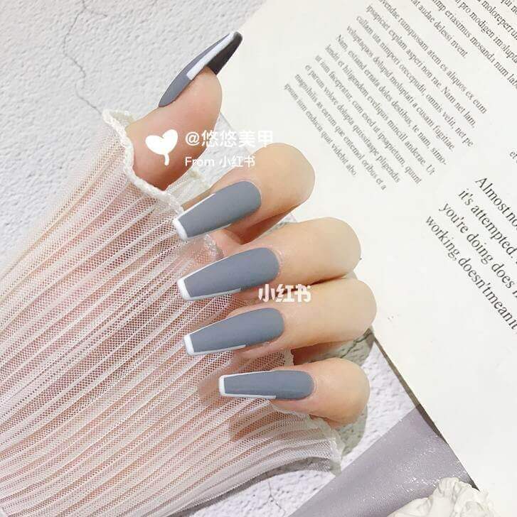 歐美撞色法式指甲美甲 歐美撞色法式指甲美甲